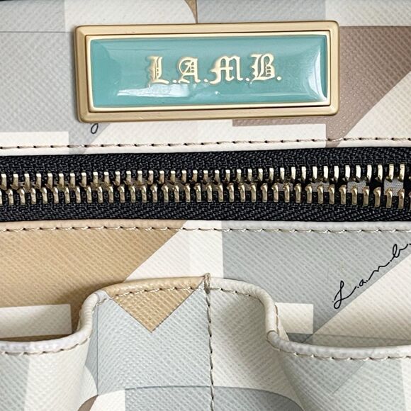 L.A.M.B. by Gwen Stefani Y2K Marsala Cambridge bowling bag style handbag - Picture 14 of 16